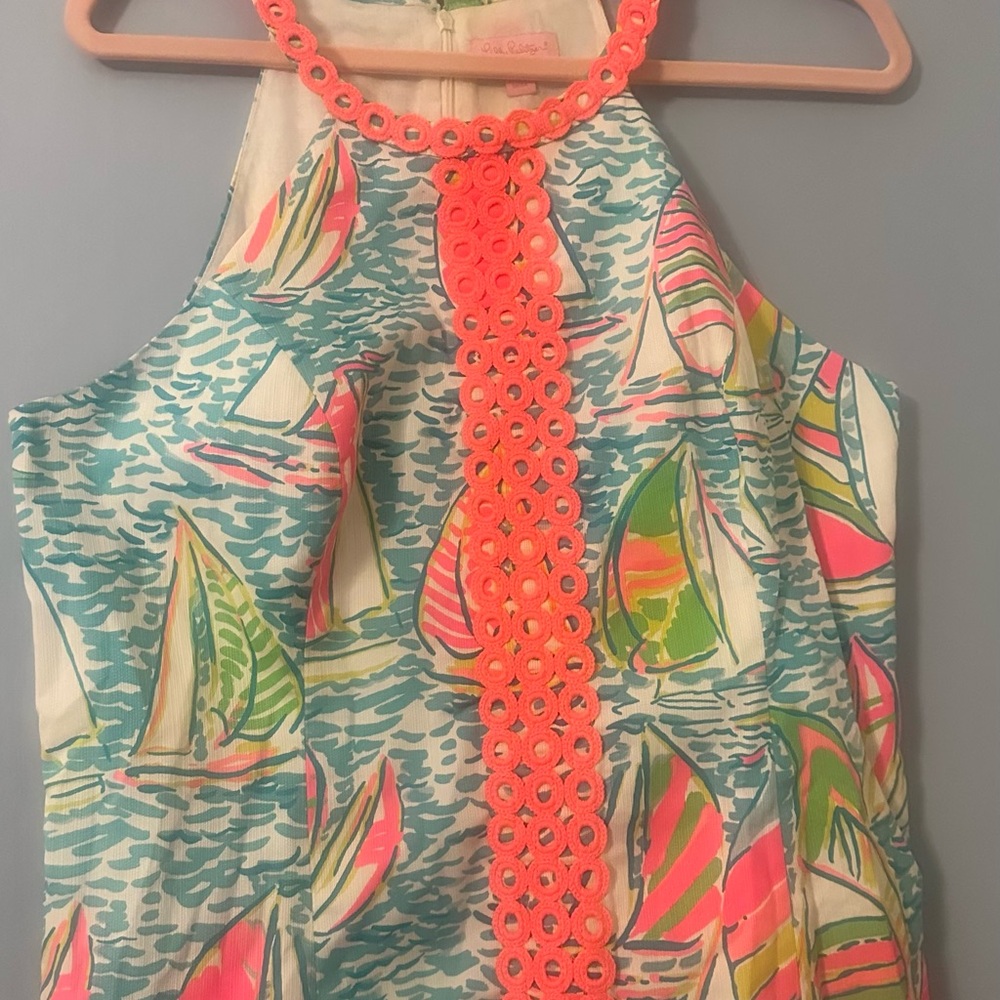 Lilly Pulitzer Tropical Print Dress with Neon Accents